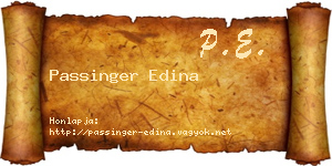 Passinger Edina névjegykártya